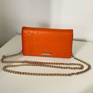 Kate Spade Alexander Ave Ostrich Crossbody in Orange